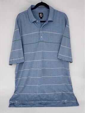 FootJoy Men's Golf Polo Short Shirt Blue Striped XL **See Description**